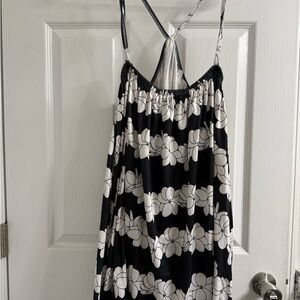 Elegant Black and White Floral Dress